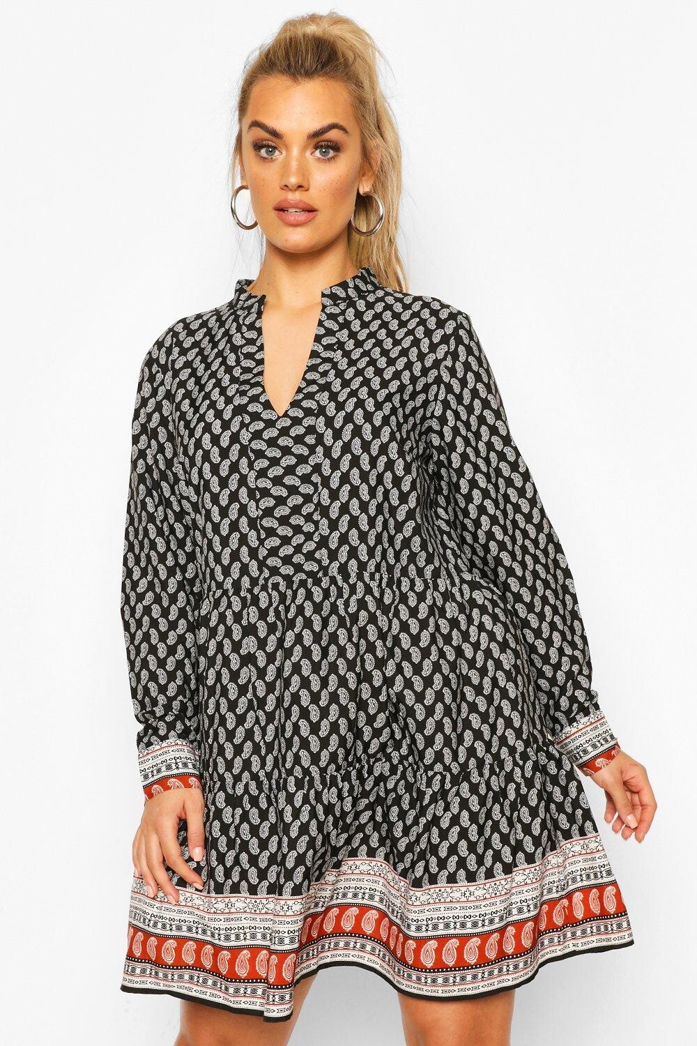 

Платье пейсли с пейсли Boohoo, черный