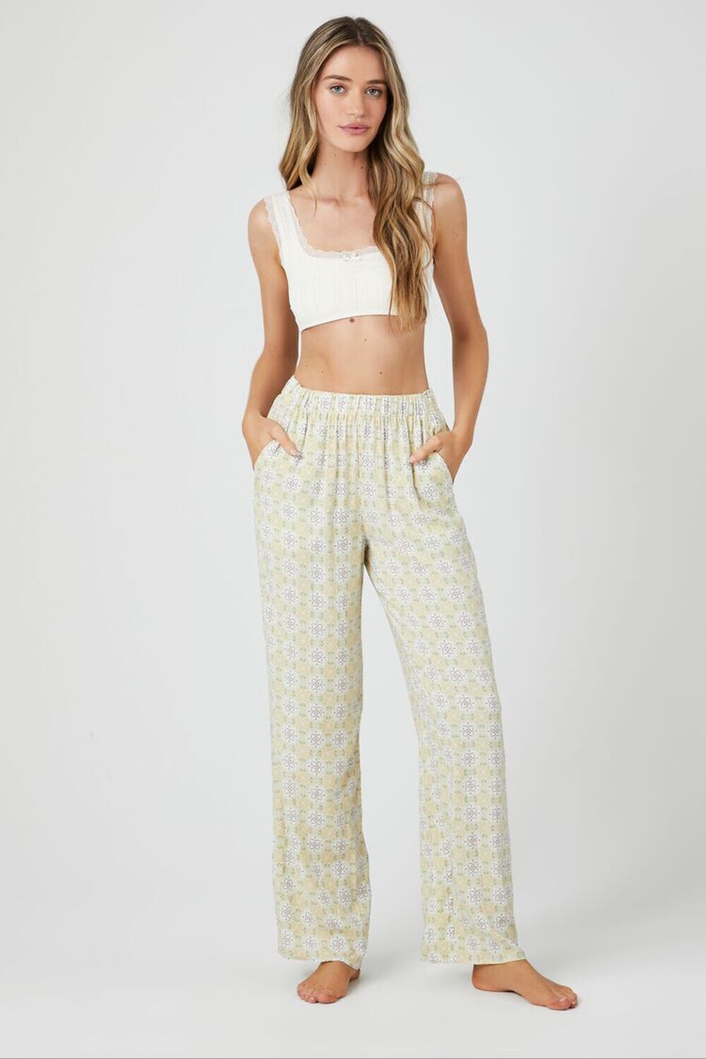 

Пижамные брюки с геопринтом Forever 21, зеленый