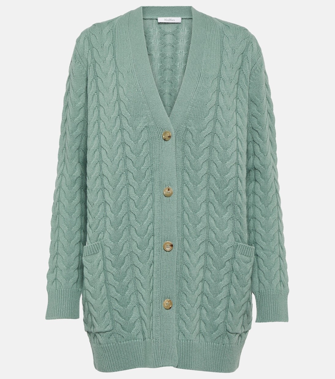 

Кашемировый кардиган косой вязки brioso Max Mara, серый