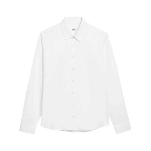 

Футболка logo-embroidered cotton shirt Ami Paris, белый