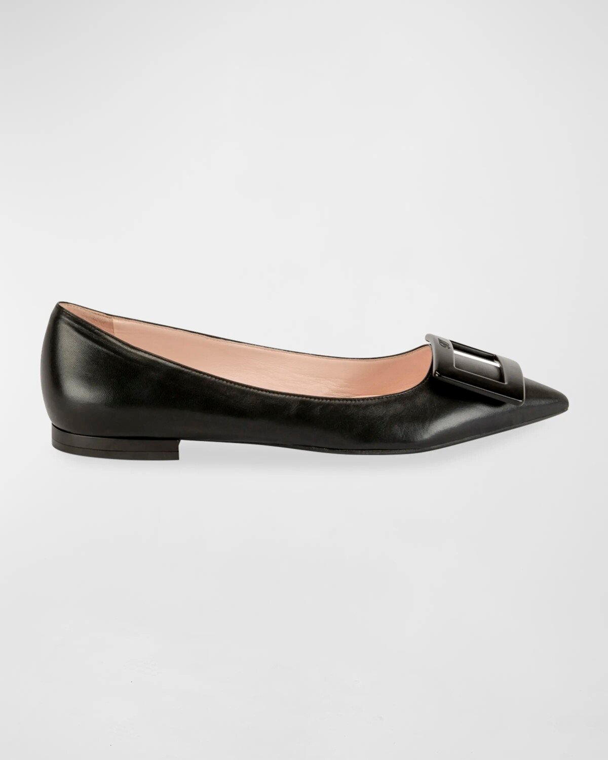 

Кожаные балетки Gommettine с пряжкой в ​​тон Roger Vivier, цвет Black