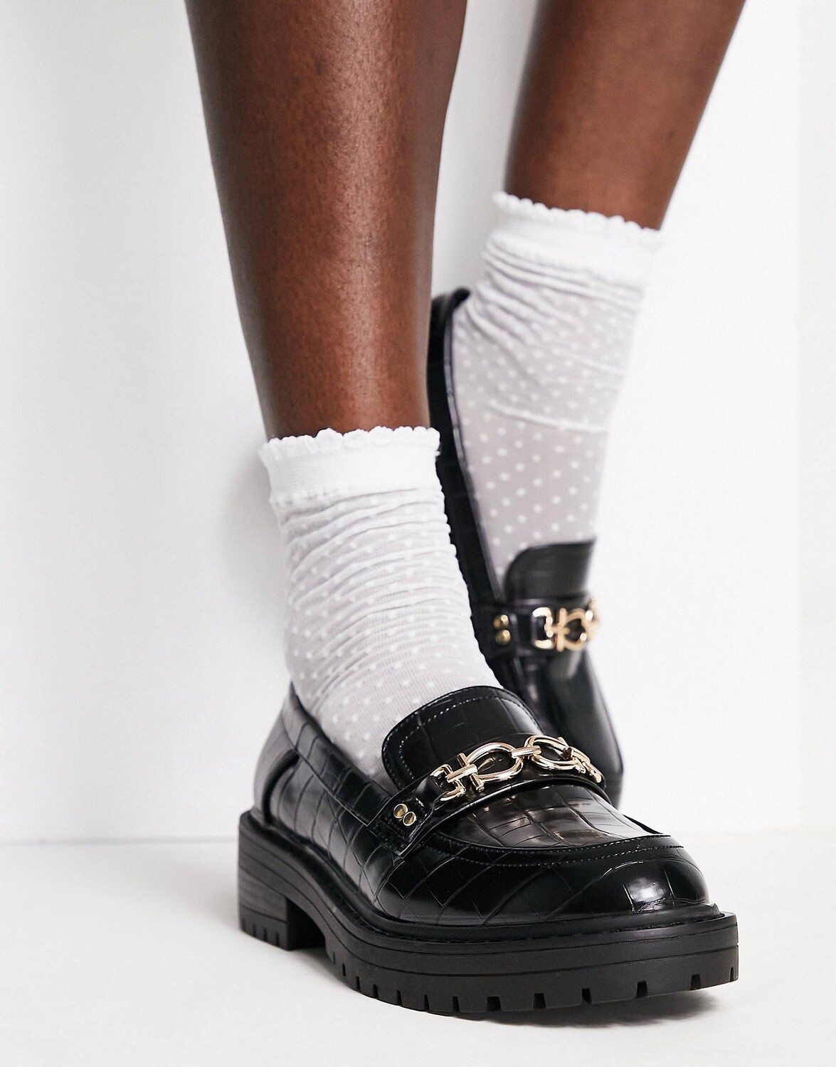 

Черные лоферы с цепочкой Topshop Luka