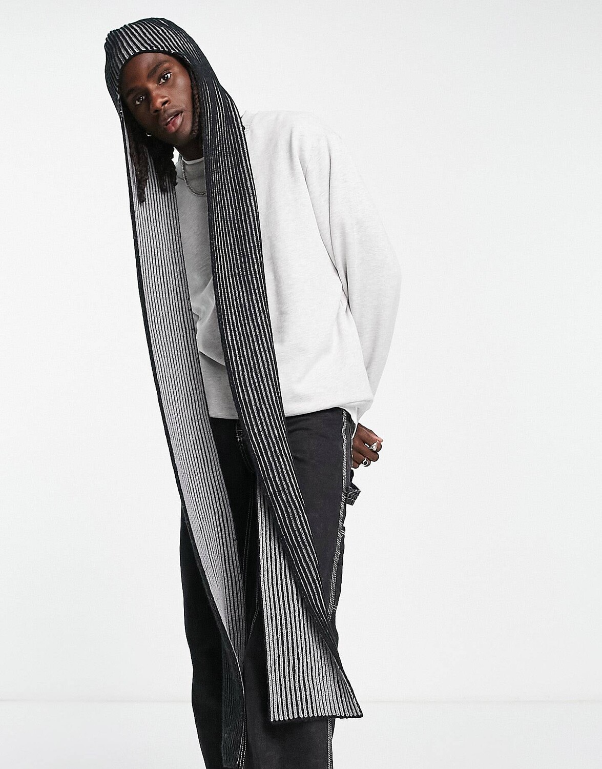 

Шарф-бини в полоску ASOS DESIGN