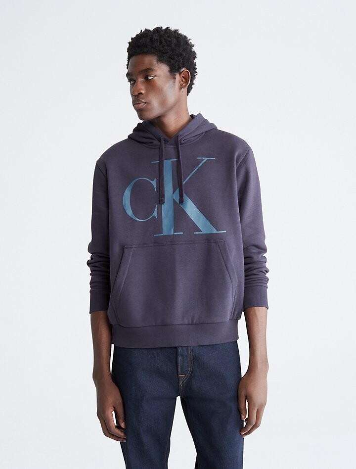 

Худи из флиса с монограммой и логотипом Calvin Klein