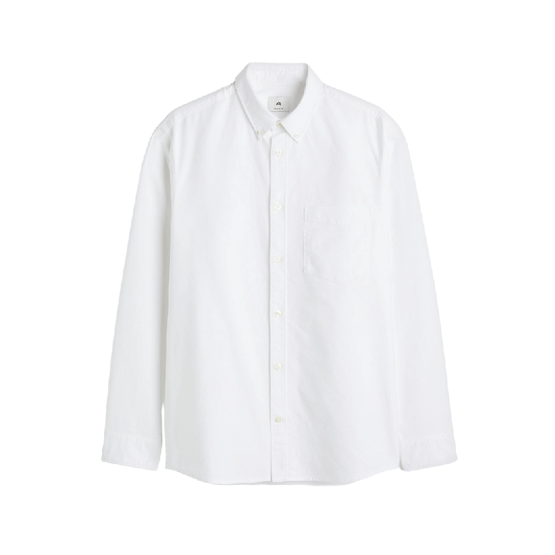 Рубашка H&M Regular Fit Oxford, белый - фото