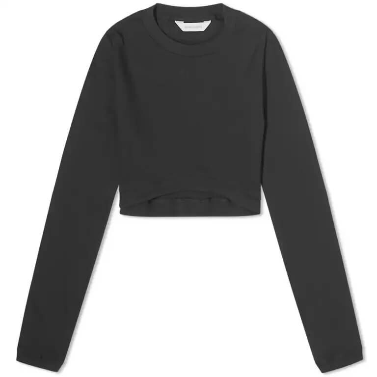 

Топ с длинными рукавами Palm Angels Fitted Ribbed, черный