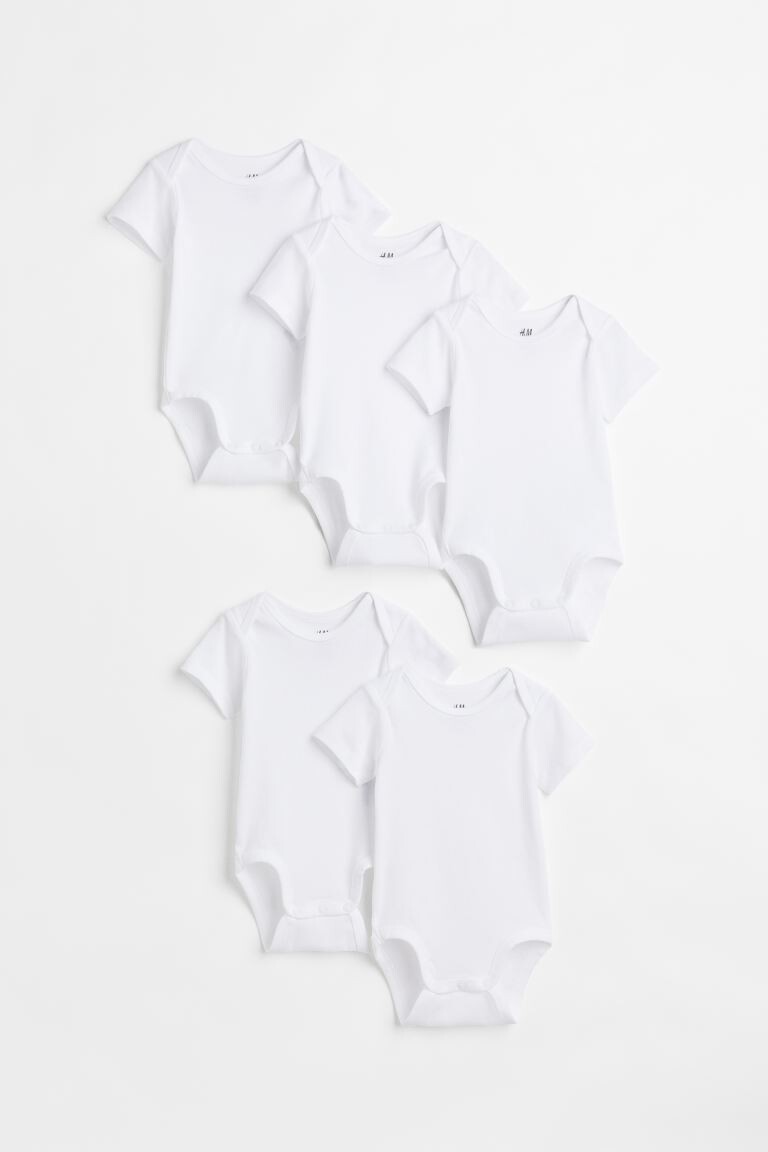 

5 комплектов боди H&M, белый