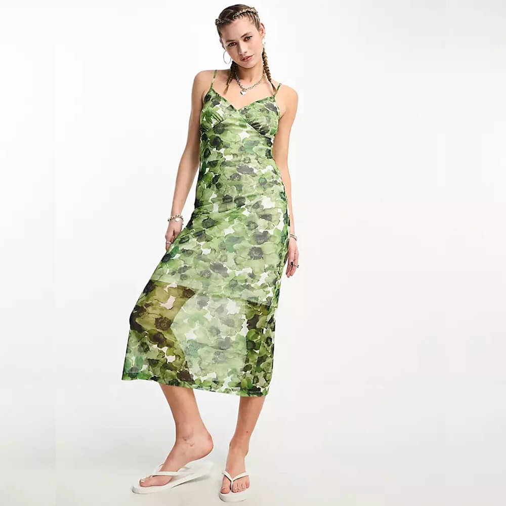 Платье Noisy May Mesh, зеленый платье макси с цветочным принтом больших размеров r