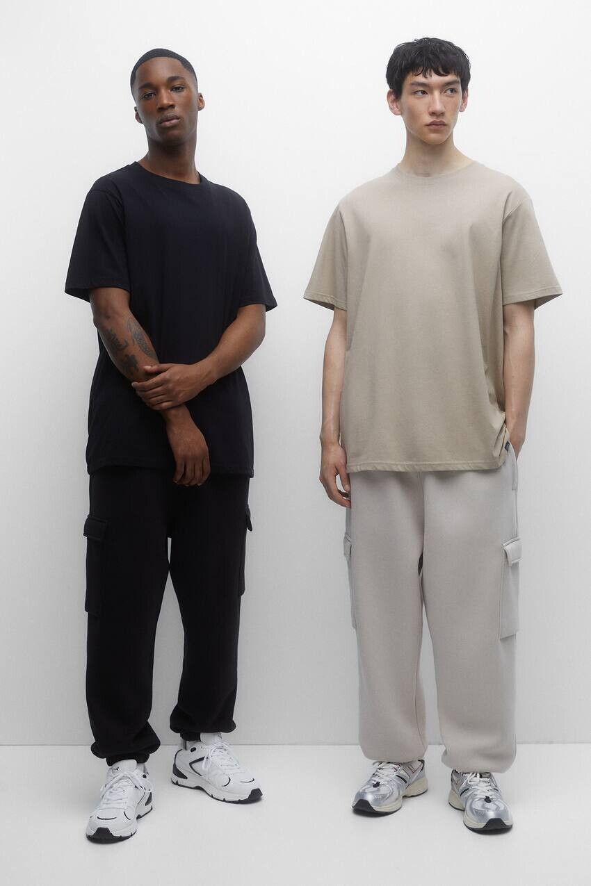 

2 комплекта футболок Pull&Bear, экрю, Серый