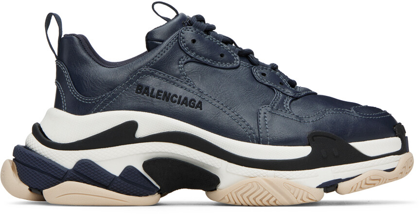 

Темно-синие низкие кеды Triple S Balenciaga