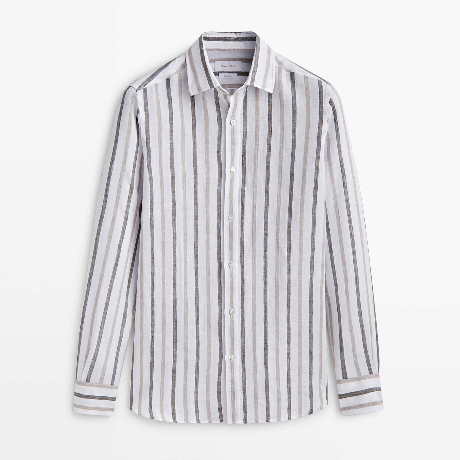 

Рубашка Massimo Dutti Slim Fit Two-tone Striped, бежевый