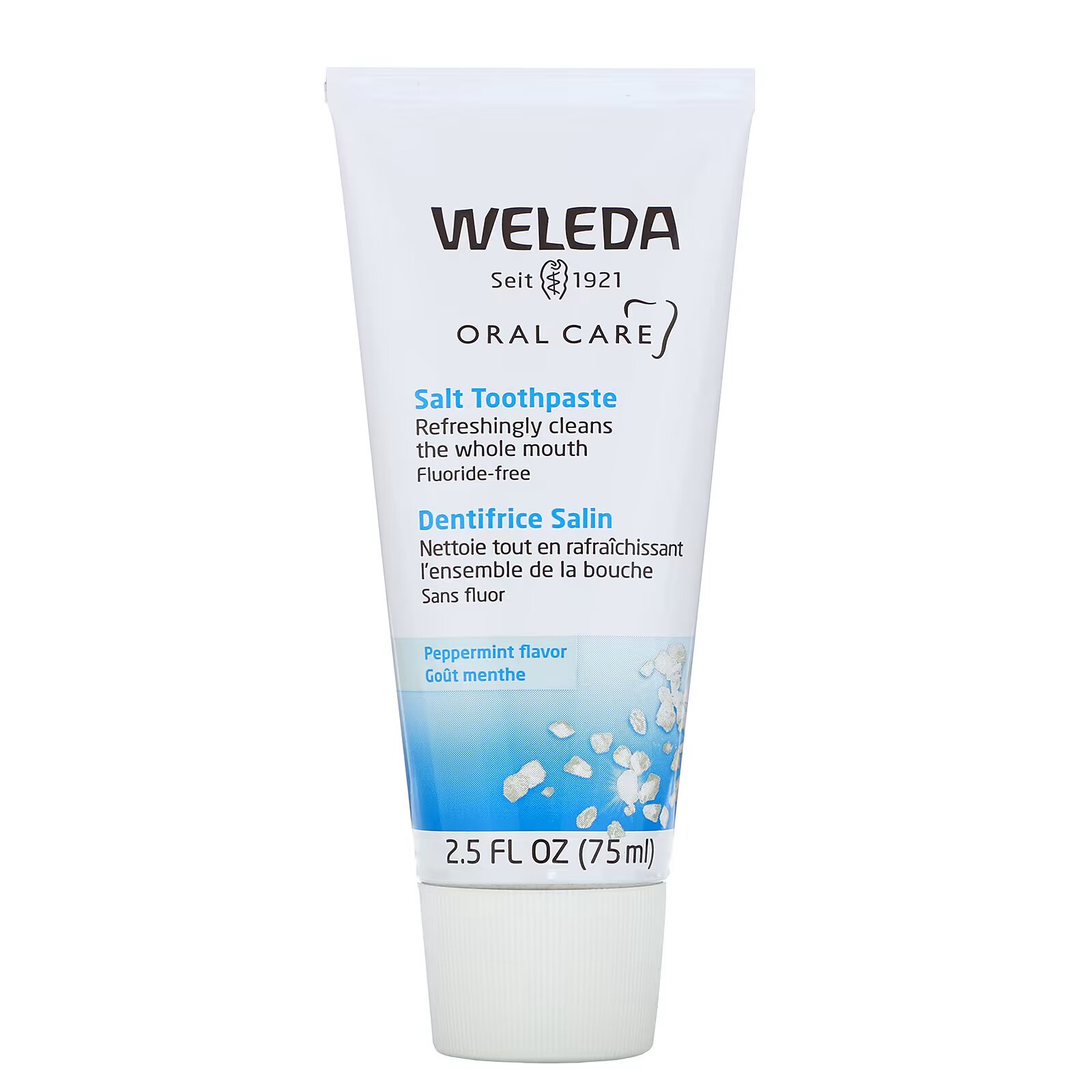 Weleda, Oral Care, солевая зубная паста, без фторидов, со вкусом перечной мяты, 75 мл (2,5 жидк. унции) - фото