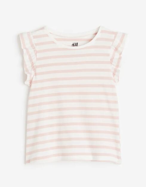 

Топ c рукавами-бабочками H&M Butterfly Sleeves Jersey, светло-розовый