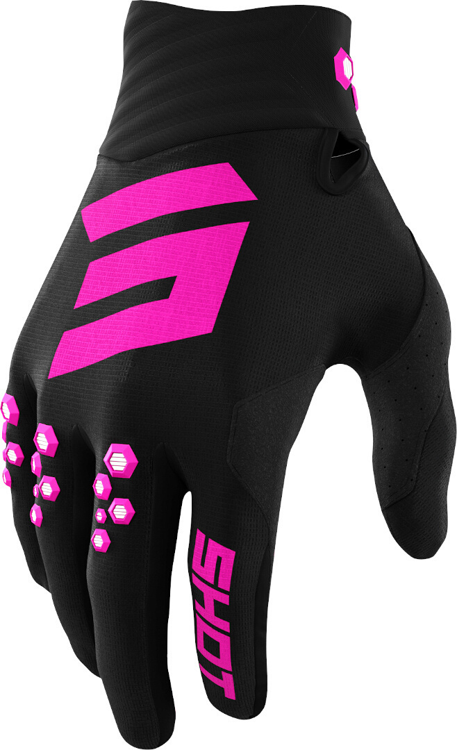 Перчатки Shot Contact с логотипом, черный/розовый перчатки cyclotech черный розовый