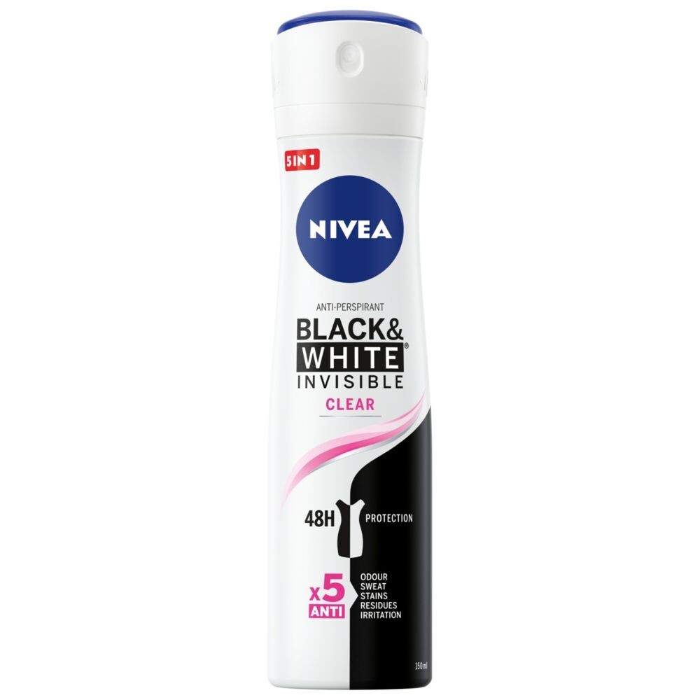 

Nivea Black&White Invisible Clear антиперспирант для женщин, 150 ml