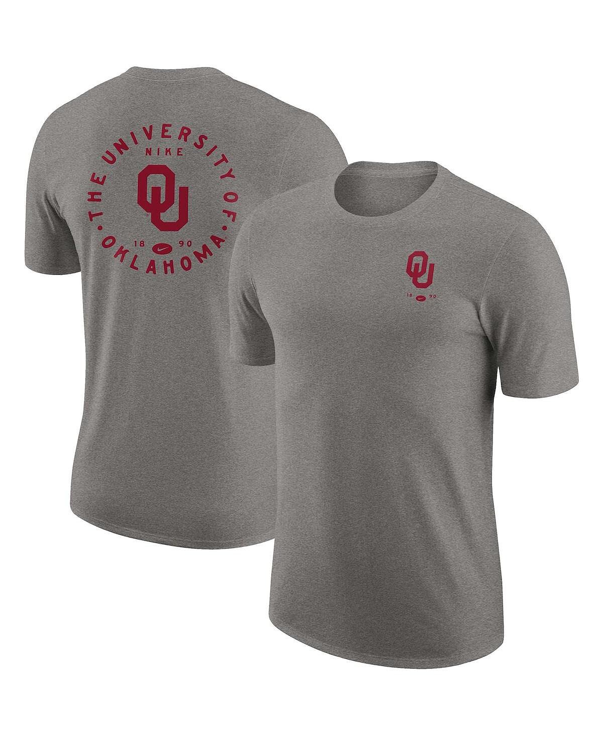 

Мужская футболка heather grey oklahoma sooners logo 2-hit tri-blend Nike, мульти