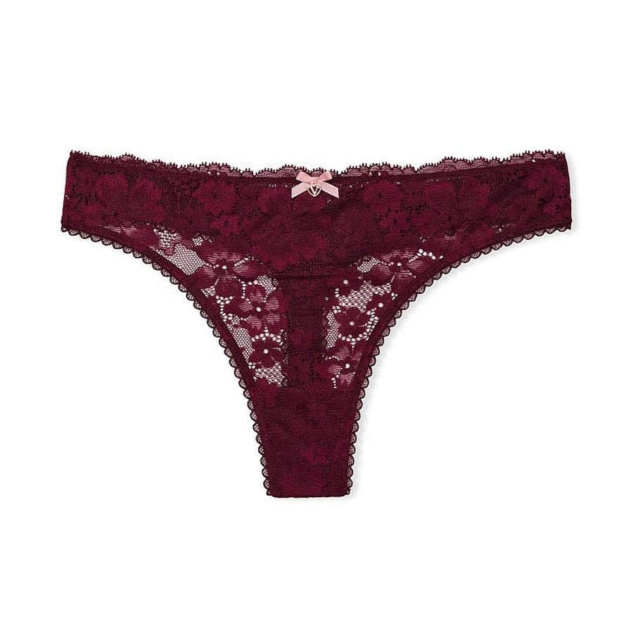 

Стринги Victoria's Secret Body By Victoria Lace-Front, бордовый