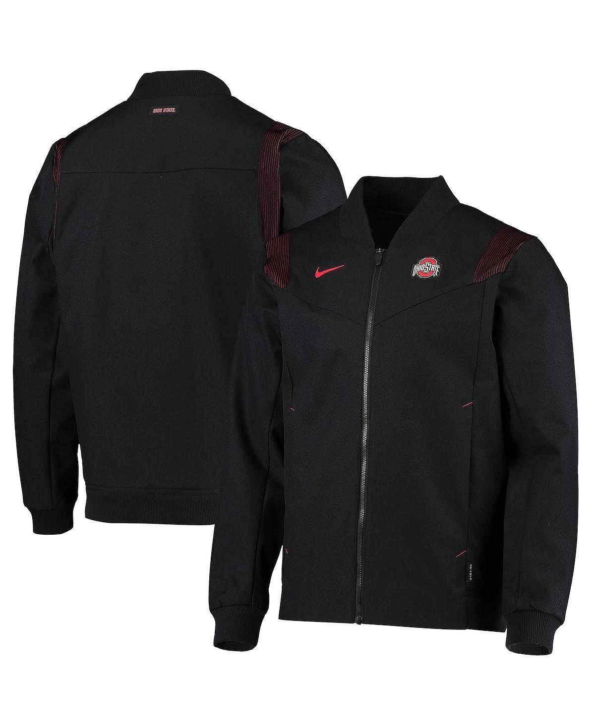 цена Мужская черная куртка-бомбер ohio state buckeyes с молнией во всю длину Nike, черный