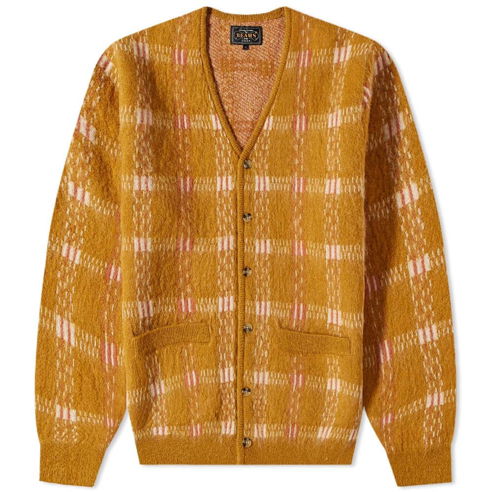 

Джемпер Beams Plus Check Jacquard Mohair Cardigan, Оранжевый