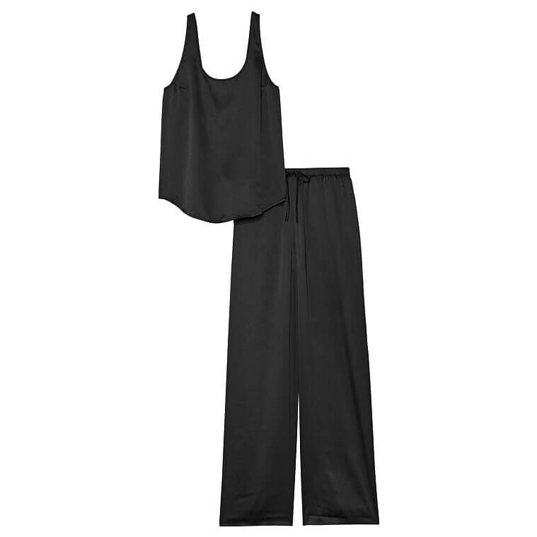 

Пижама Victoria's Secret Satin Cami Wide-Leg Pant, черный