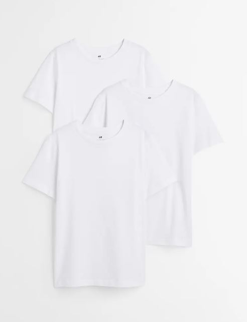 Комплект футболок 3 штуки H&M, белый