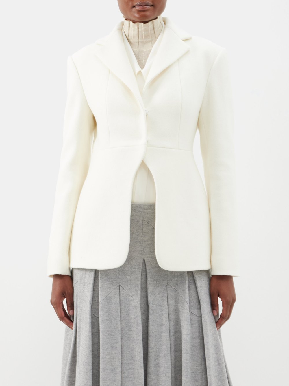 цена Однобортный пиджак elizabeth из смесовой шерсти Ashlyn, белый