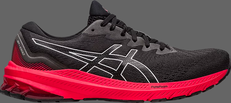 Кроссовки gt 1000 11 'black electric red' Asics, черный - фото