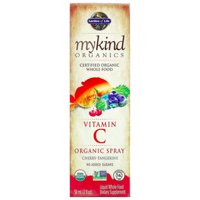 Витамин C Garden of Life MyKind Organics вишня и мандарин, 58 мл garden of life mykind organics prenatal multi 90 vegan tablets