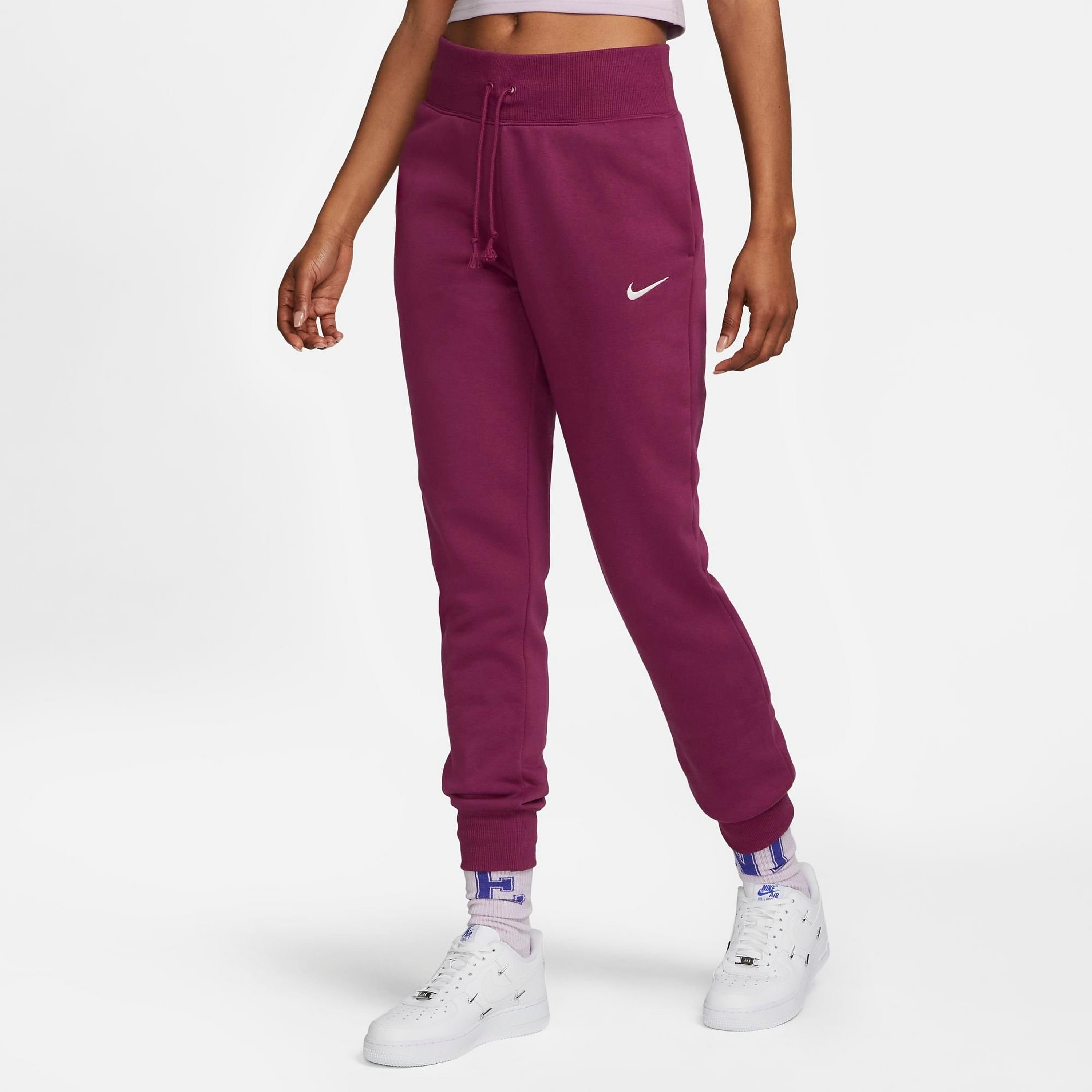 Женские спортивные штаны Nike Sportswear Phoenix Fleece с высокой талией для бега, фиолетовый – заказать из-за границы с доставкой в «CDEK.Shopping»