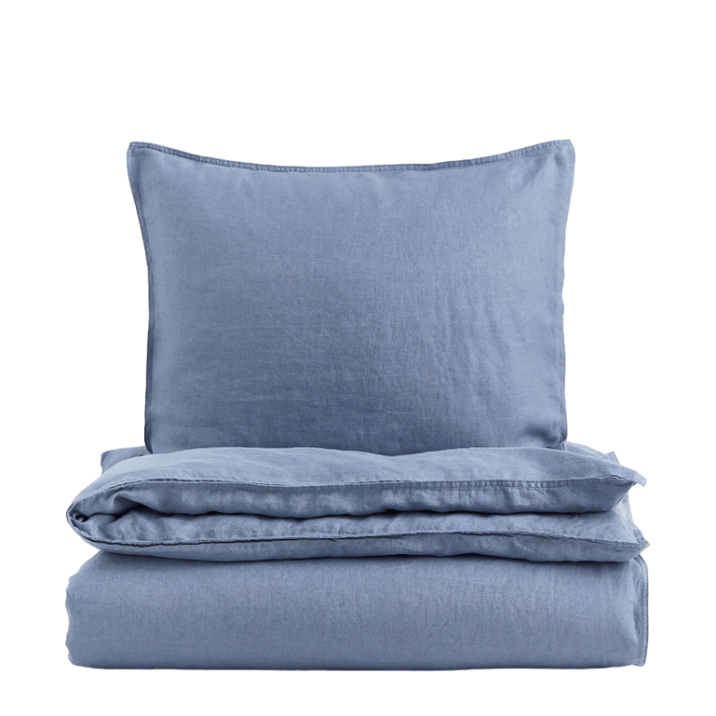 Комплект односпального постельного белья H&M Home, синий пододеяльник лен солнечный лучик