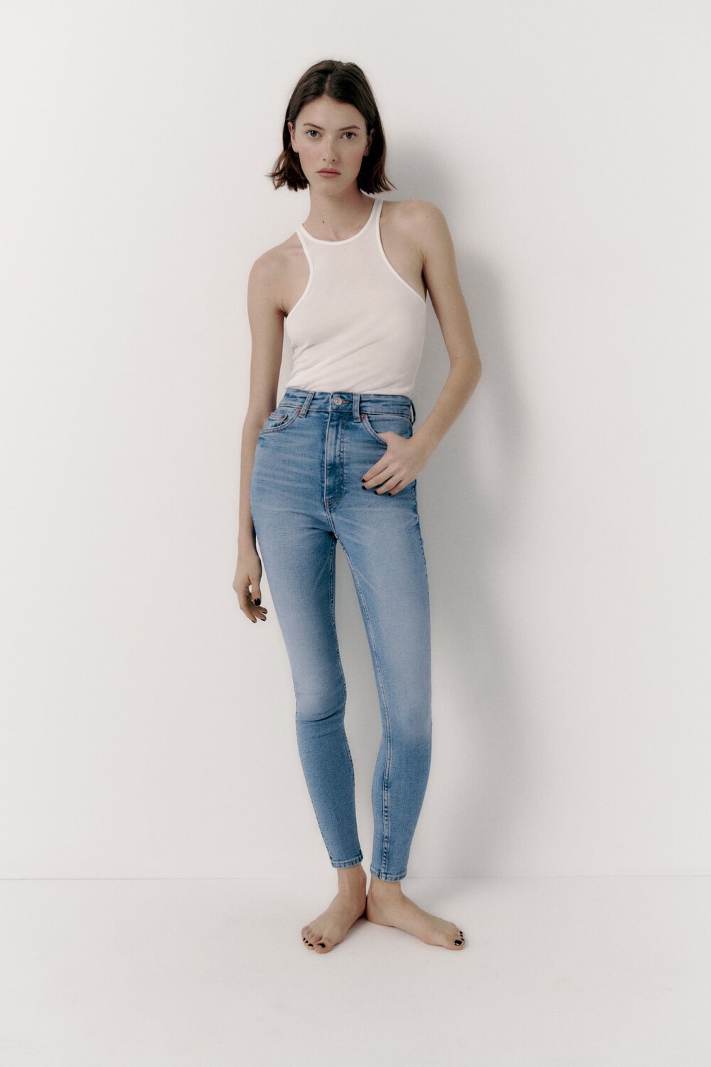 

Винтажные джинсы скинни trf ZARA, синий
