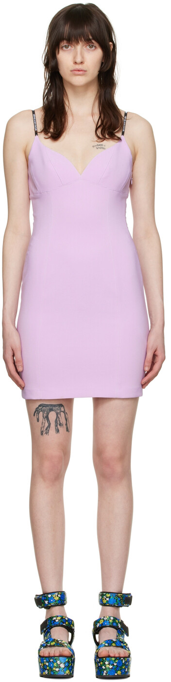 

Пурпурное мини-платье с логотипом Versace Jeans Couture, Фиолетовый