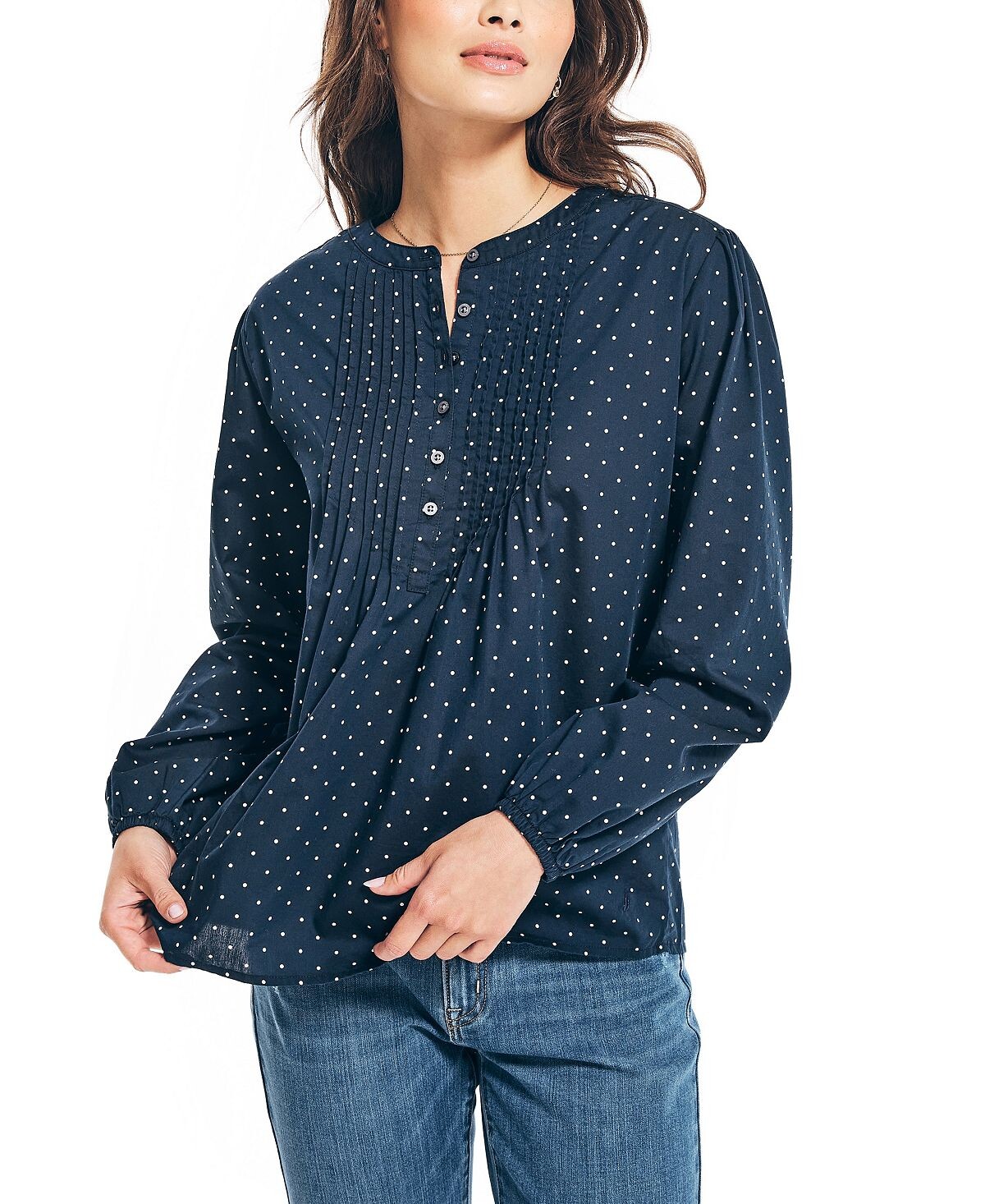 

Женский топ popover с разрезом на горловине Nautica, мульти