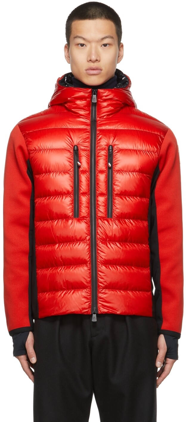 

Пуховая куртка с капюшоном и панелями Moncler Grenoble, Красный