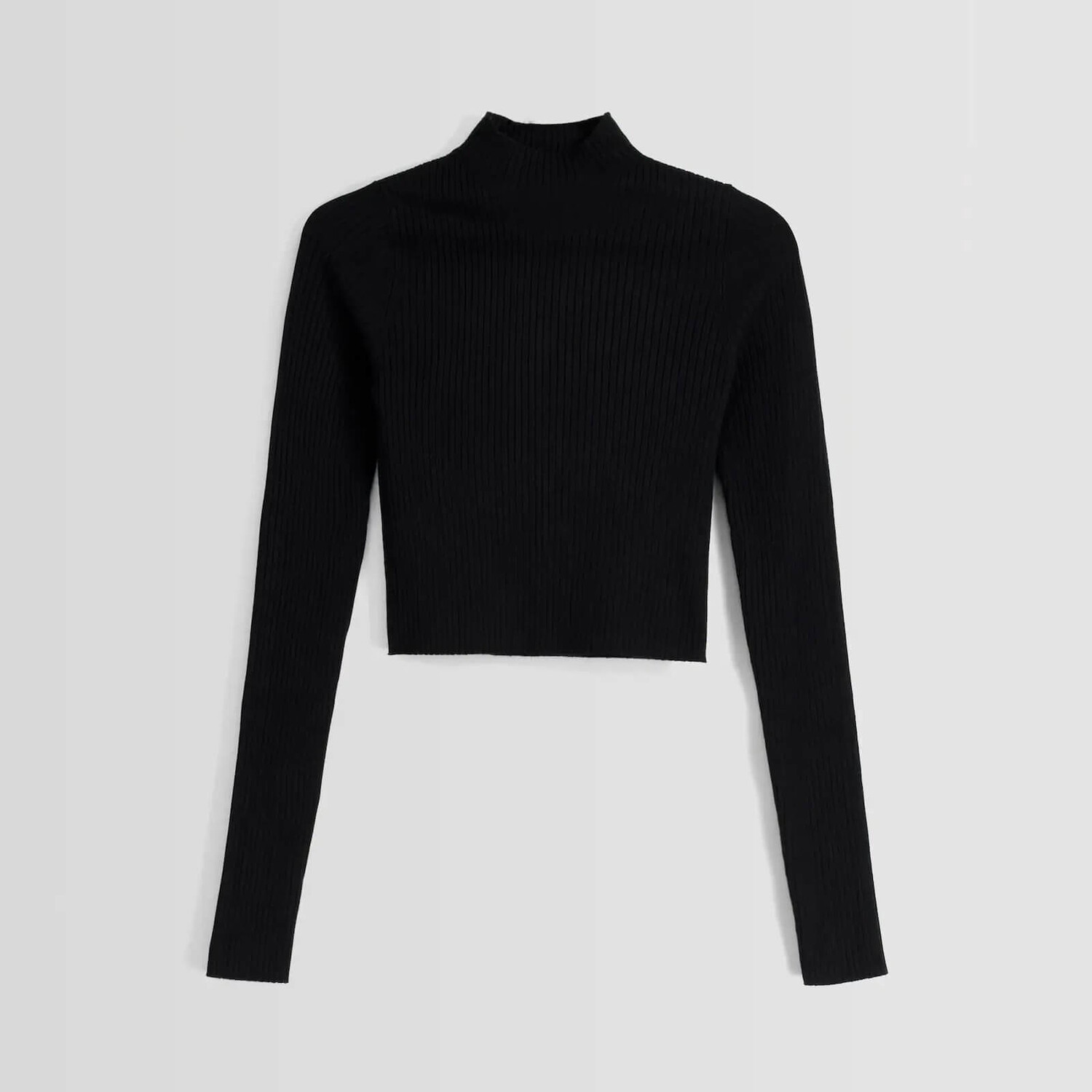

Свитер Bershka High Neck Ribbed, черный
