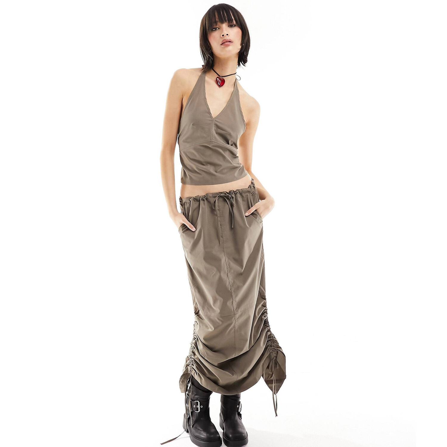 

Юбка JJXX Cargo Maxi, серо-коричневый