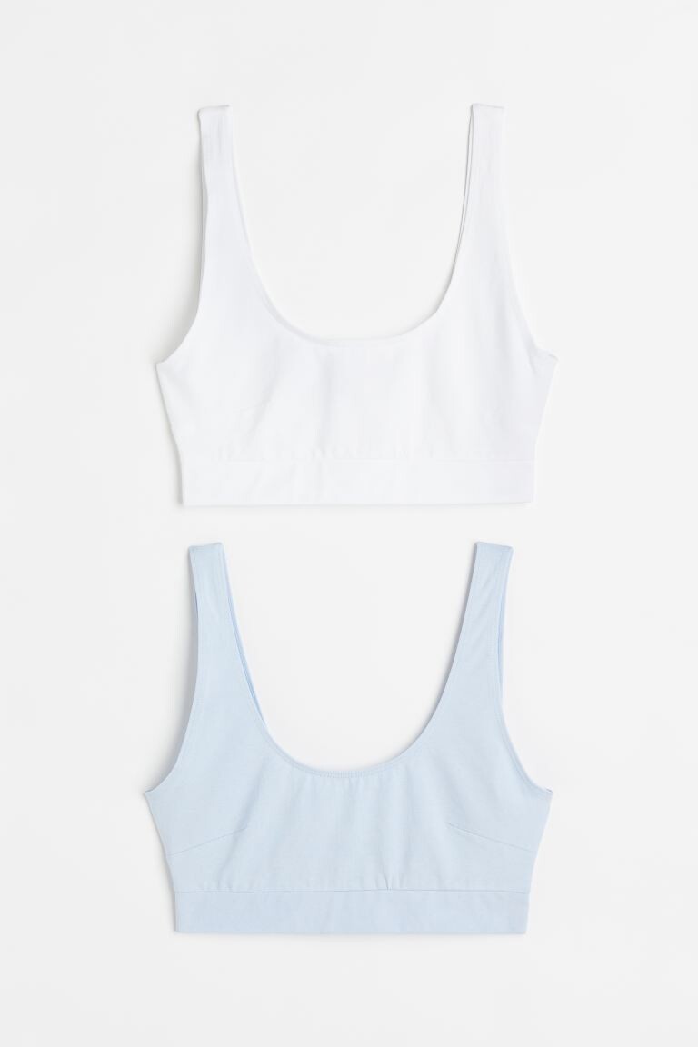 

2 комплекта хлопкового бюстгальтера H&M, голубой/белый