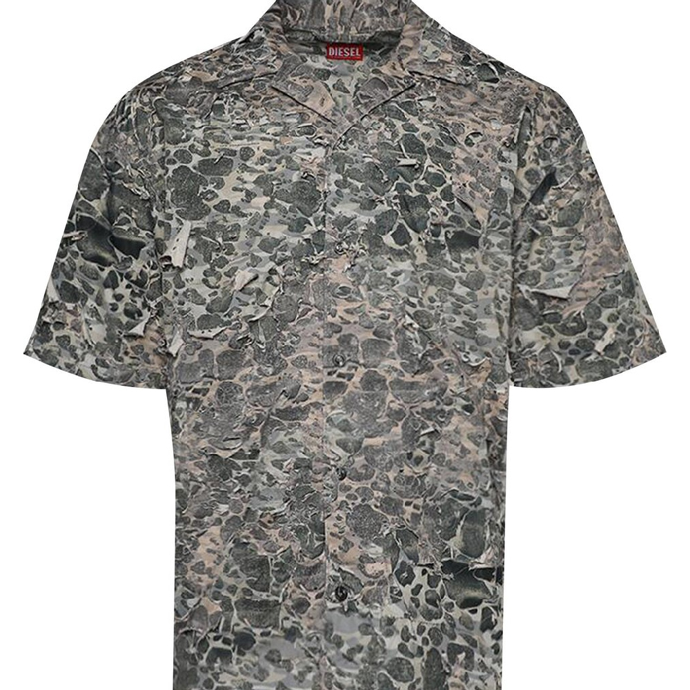 Рубашка Diesel S-Hockney-Camu, серо-коричневый рубашка джинсовая diesel diesel di303ewgvst2