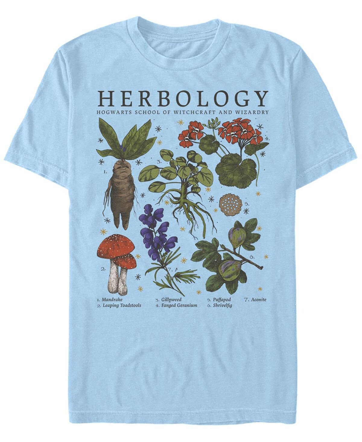 

Мужская футболка herbology с круглым вырезом и короткими рукавами Fifth Sun, светло-синий