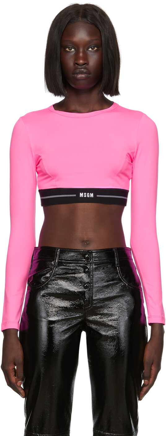 

Розовый укороченный топ MSGM