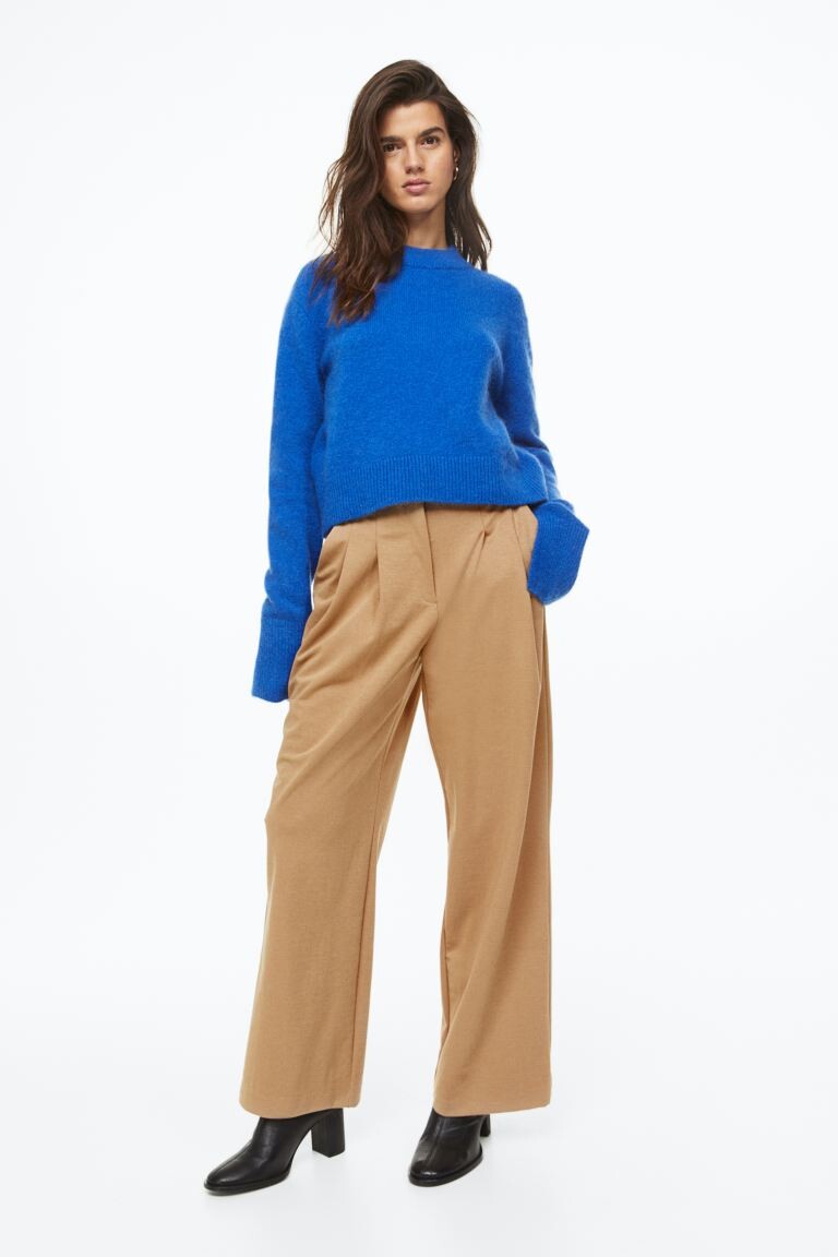 

Широкие элегантные брюки H&M, темно-бежевый