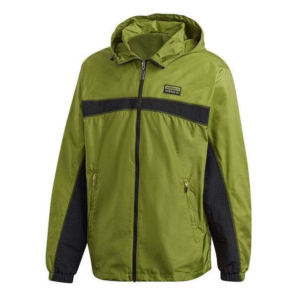 

Ветровка Adidas originals RYV PKT WB hooded Athleisure Casual Sports Windbreaker Jacket Olive Green, Зеленый