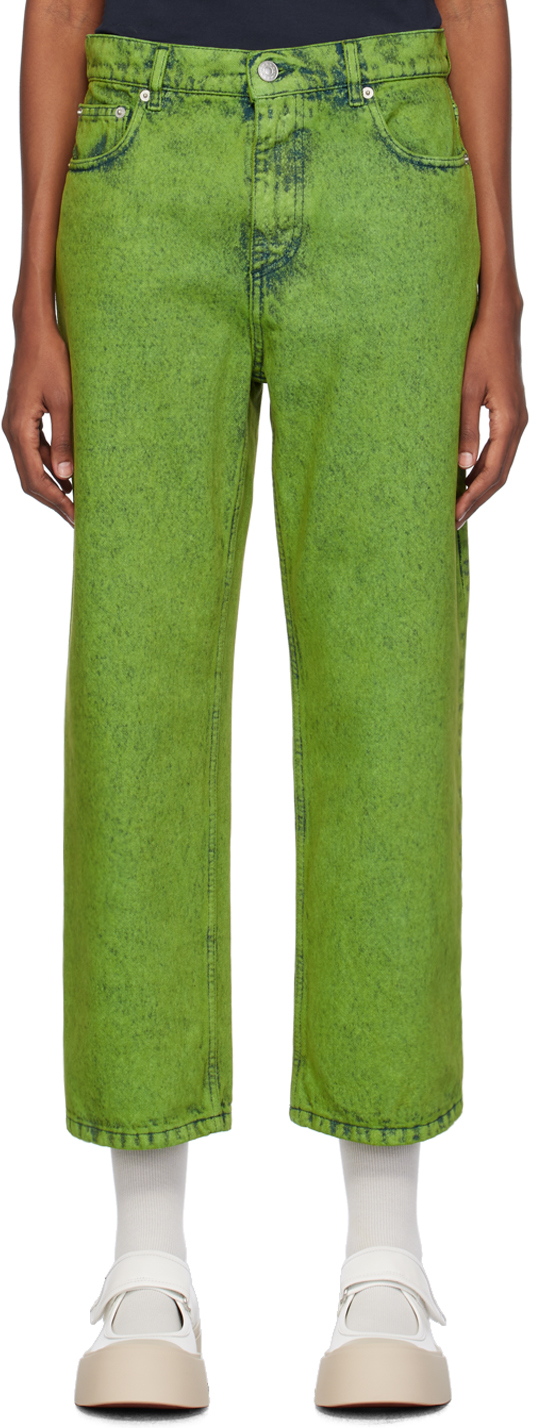 Зеленые джинсы с пятью карманами Marni
