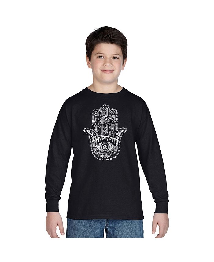 Футболка с длинным рукавом Big Boy's Word Art - Хамса LA Pop Art, черный футболка с длинным рукавом big boy s word art наслаждайтесь шоссе 66 la pop art черный
