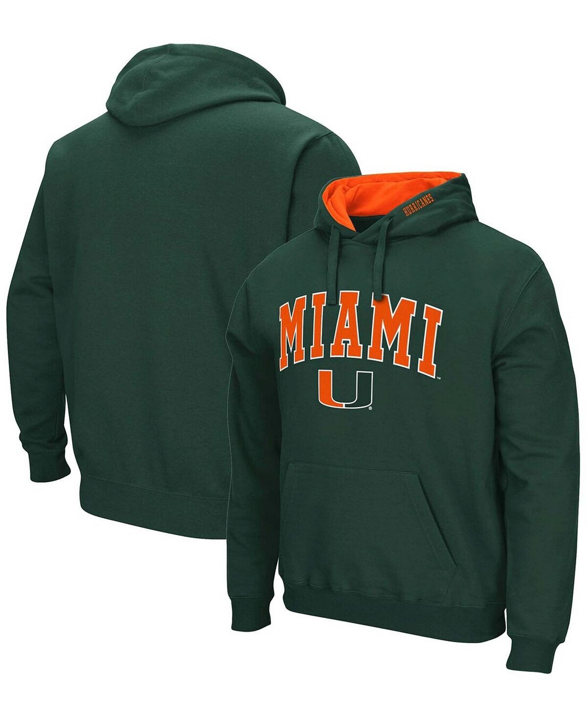 

Мужская зеленая толстовка с капюшоном miami hurricanes arch logo 3.0 Colosseum, зеленый