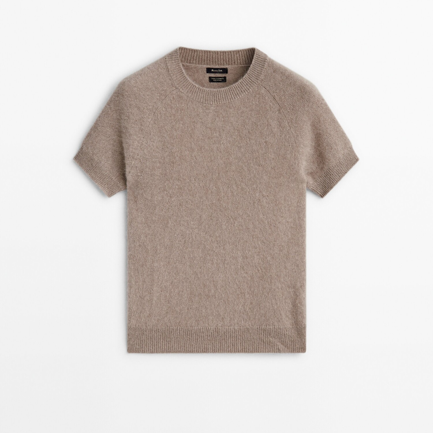 

Джемпер Massimo Dutti Short Sleeve Brushed Wool And Cashmere Blend, бежевый