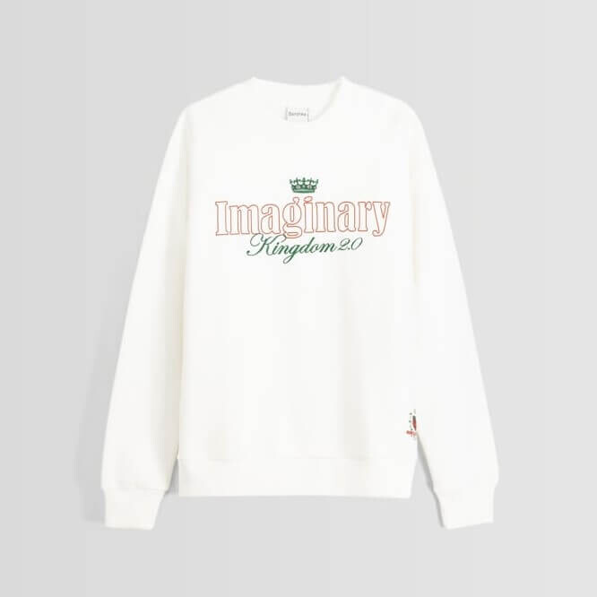 

Свитшот Bershka Round Neck Printed, белый