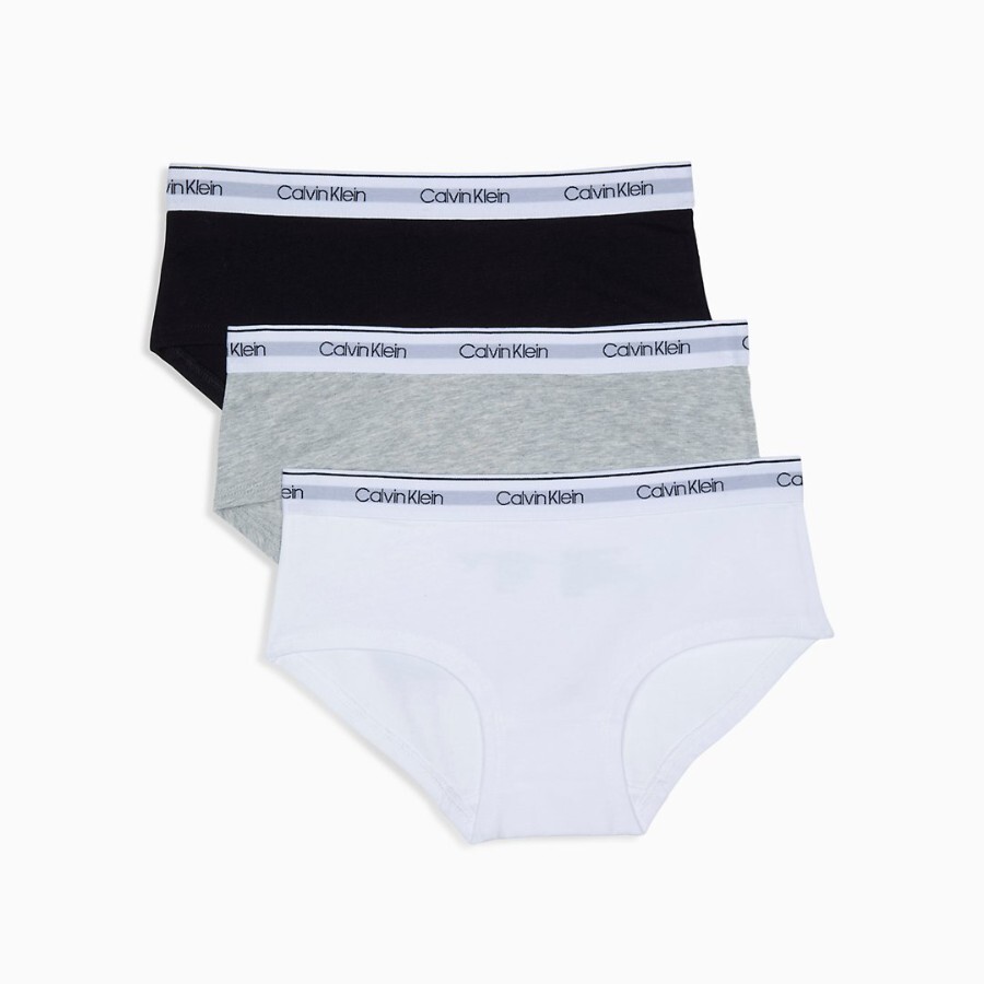 

Комплект трусов для девочек Calvin Klein Modern Cotton, 3 шт, белый/серый/черный