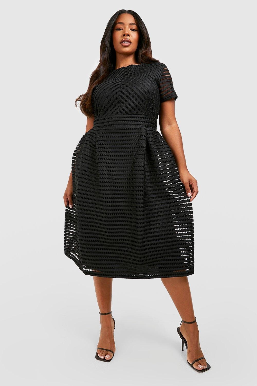 

Платье миди для выпускного с пышной юбкой Plus Boutique boohoo, черный