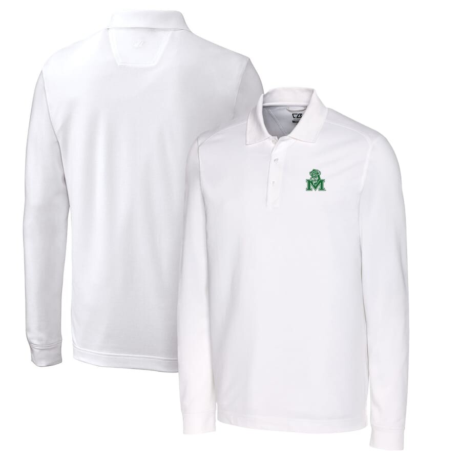 

Поло с длинным рукавом Cutter & Buck Marshall Thundering Herd, белый